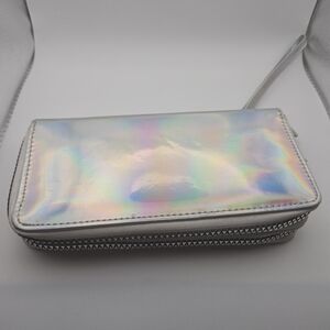✨ Iridescent Holographic Zip Wallet Wristlet | Rainbow Finish | Detachable Strap